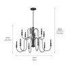 Karthe 42" 12 Light Chandelier Black - 2 of 4