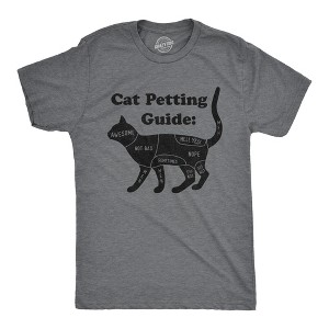 Mens Cat Petting Guide Tshirt Funny Pet Kitty Lover Crazy Cat Lady Novelty Tee - Crazy Dog Men's T Shirt - 1 of 4