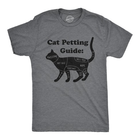 Mens Cat Petting Guide Tshirt Funny Pet Kitty Lover Crazy Cat Lady Novelty Tee - Crazy Dog Men's T Shirt - image 1 of 4