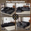 110" Modern Modular Corduroy Sectional Sofa with Chaise Lounge, L-Shaped Couch with Deep Seats for Living Room or Bedroom – The Pop Home - 3 of 4
