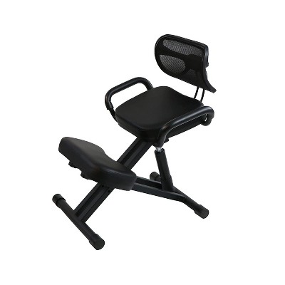 Ergonomic Kneeling Chair with Padded Backrest and Seat-black | Costway