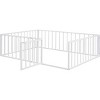 Streamdale Full Size Metal Floor Bed Frame with Fence and Door, White - 4 of 4