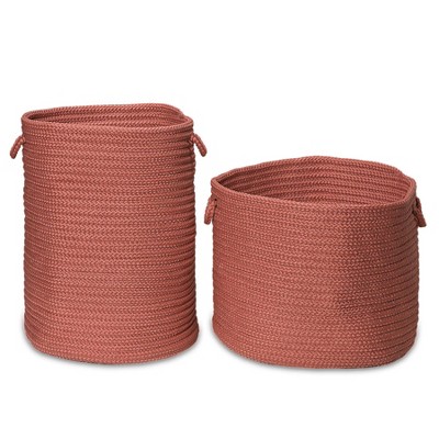 Colonial Mills Clean & Dirty Woven Hamper Set-2 - Terracota 17"x17"x22" 19"x19"x15"