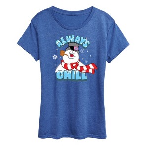 Women's - Frosty The Snowman - Christmas Always Chill Short Sleeve Graphic T-Shirt - 1 of 4