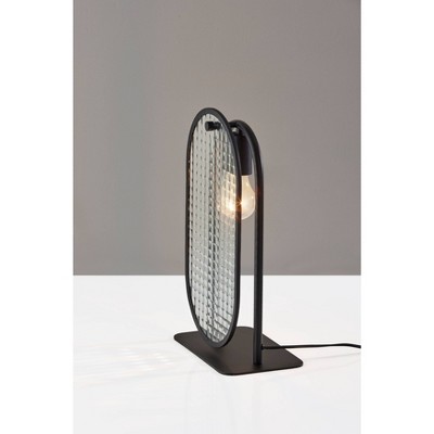 Edison Black Glass Desk Table Lamp with Metal Stand