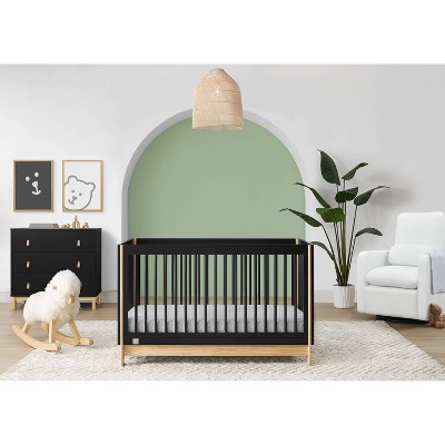Ebony and Natural Pine 4-in-1 Convertible Crib