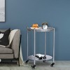 QingMoon 2-Tier Movable Coffee Table, Round Metal Side Table, Detachable Bedside Nightstand with Locking Casters & Storage Shelves for Living Room - 2 of 4