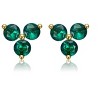 Guili 14K Gold Plated Cubic Zirconia Stud Earrings with Classic Elegance, Available in Green and Red, Perfect for Jewelry Enthusiasts and Any Occasion - 2 of 2