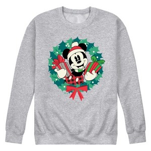 Men's - Disney - Mickey Wreath Graphic Fleece Sweatshirt - 1 of 4