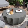 35" Outdoor Round Coffee Table Modern Stylish Design Waterproof &  No Assembly Required Outdoor Coffee Table for Patio, Garden - 3 of 4
