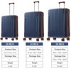 FONTOI Carry On Luggage Sets 3 Piece with Double Spinner, 20/24/28 Inch Expandable Travel luggage Set, Inky Blue, 11.6"*29.5"*18.5" - 3 of 4