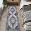 Faux Wool Vintage Printed Area Rug with Non Slip Backing Machine Washable Stain Resistant  Soft  Accent Carpet for Indoor Places - 2 of 4