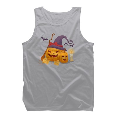 Men's Design By Humans Halloween Witch Pumpkins With Bats By VectorVillain Tank Top