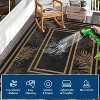 Outdoor Plastic Straw Rug Large Washable Floor Mat Bordered Leaves Waterproof Reversible Rug for Beach Patio Camping Backyard Deck - 4 of 4