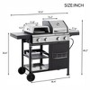 4 Burners Propane Gas BBQ Grill, 49,200 BTU Output Propane Gas Grill and Griddle Combo with Cover, Outdoor Cooking Propane Grill for Garden Backyard - 3 of 4
