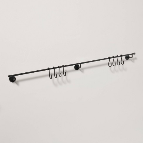 36 Classic Metal Wall Hook Rack Black Finish - Hearth & Hand with