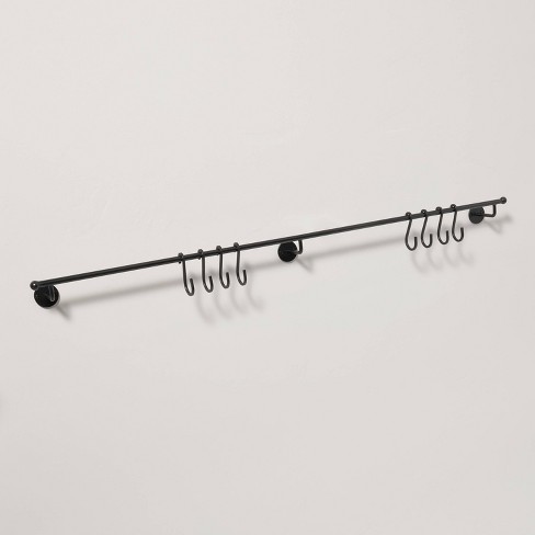 36 Classic Metal Wall Hook Rack Black Finish - Hearth & Hand™ with Magnolia