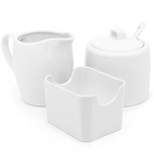 Kook Sugar and Creamer Set, 3 Piece, Pitcher, Sugar Bowl with Lid and Spoon, Sweetener Holder