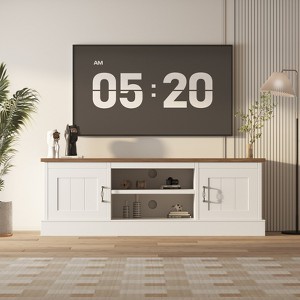 Garvee Farmhouse TV Stand for 65 in TVs,Entertainment Center with Storage Cabinets for Living Room Office 61 * 17.7 * 21.7 in - 1 of 4