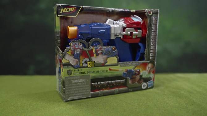 Transformers Rise of the Beasts NERF 2-in-1 Optimus Prime Toy Blaster, 2 of 10, play video