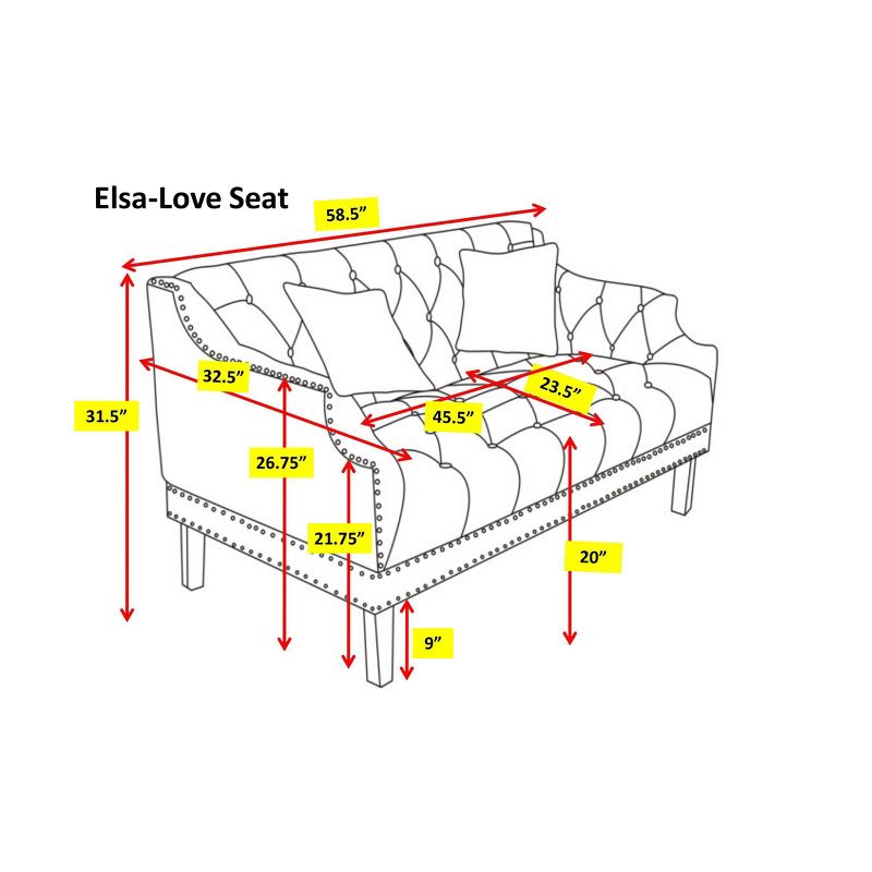 Eva Love Seat Black - Chic Home Design, 3 of 8