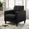GlasFlength Accent Chairs Velvet Accent Armchair with Tufting Thick Velvet Upholstery Delicate Tufted Pattern Fits Guest Room, Black, 27"*22"*20" - 2 of 4