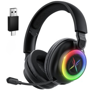 ハッピー Tri-mode Gaming Headset, Over-ear Design, RGB Lighting, Noise