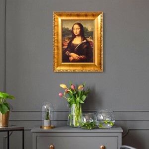 American Art Decor 18.5"x22.25" Ornate Framed Mona Lisa Canvas Print: Gold Frame, Vertical Wall Art - 1 of 4