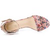 Perphy Women's Floral Printed Open Toe Ankle Strap Chunky Heels Sandals - 4 of 4