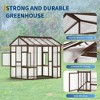 8x6FT Wood Greenhouse for Outdoors, Walk-In Greenhouse with Lockable Door & Ventilated Window,Heavy Duty Greenhouse with PC Panel for Garden Backyard - 3 of 4