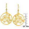 ELYA Women's Crystal Floral Dangle Gold Plated Steel Earrings - 4 of 4