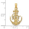 Black Bow Jewelry 14k Yellow Gold Small Anchor, Ship's Wheel and Rope Pendant - 4 of 4