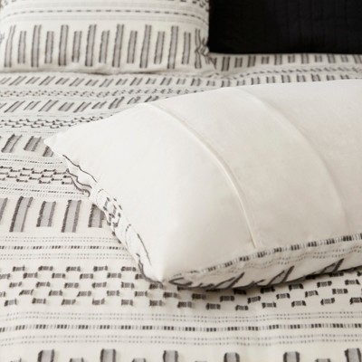 Ivory Cotton Jacquard Full Bedspread Set with Textured Accents