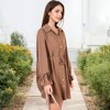 Anna-Kaci Women's Button-Down Shirt Dress with Tie Waist - 4 of 4
