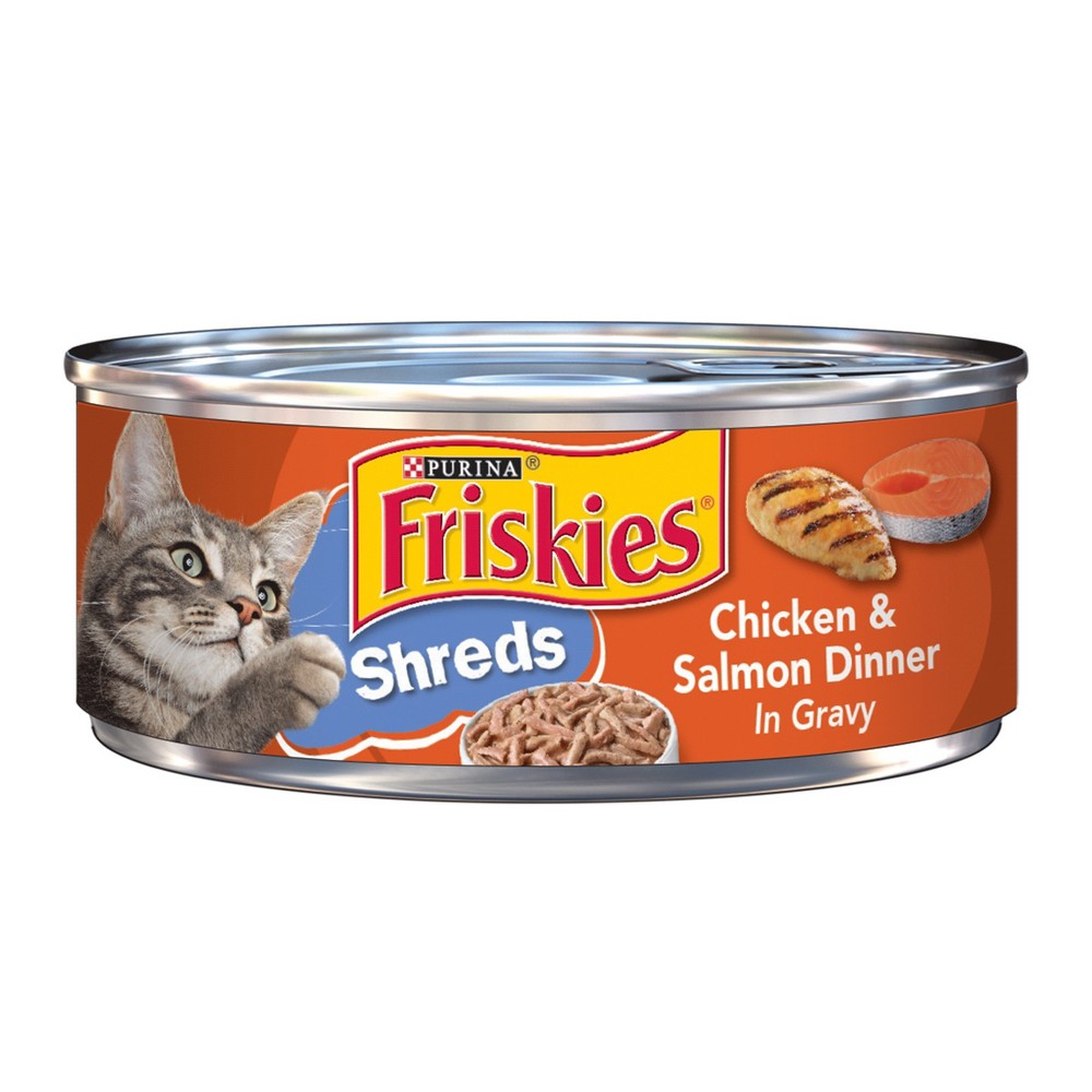 UPC 050000489961 product image for Friskies Chicken & Salmon Dinner in Gravy Savory Shreds Wet Cat Food - | upcitemdb.com