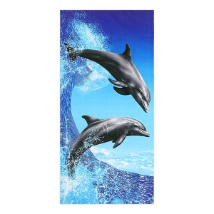 Unique Bargains Quick Drying Lightweight Swimming Travel Beach Towel 28" x 56" - 1 of 4