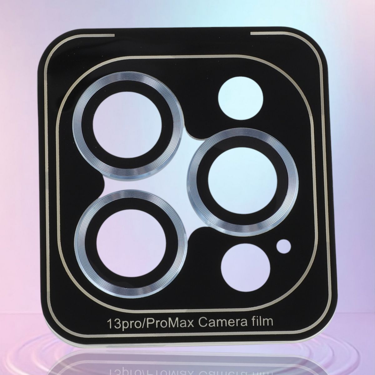 Unique Bargains Lens Cover 5H Glossy Camera Protector for IPhone13 Pro/13 Pro Max with Alignment Tool & CD Pattern Glass Blue 1Pcs - thumbnail 4