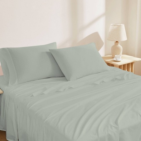 Purity Home White King Sheet Set Sustainable - Earth Friendly outlet Sheet color SAGE