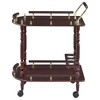 NicBex Mobile Kitchen Island Cart Morden 24.7" Kitchen Carts on Wheels with Storage, 2 Tier Bar Cart with 3 Loops for Kitchen, Brown - 4 of 4