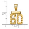 Black Bow Jewelry 14k Yellow Gold, Varsity Collection, Small D/C Pendant Number 60 - 2 of 3