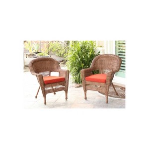 HomeStock Honey Coastal Craftsman Chair Set of 2 with Cushions - 1 of 4