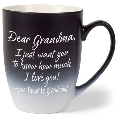 Elanze Designs Grandma I Love You Two Toned Ombre Matte Black and White 12 ounce Ceramic Stoneware Coffee Cup Mug