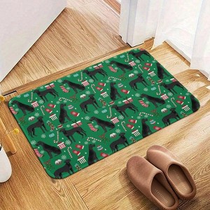Black Great Dane Christmas Bathroom Rugs Winter Bath Mat Absorbent Non Slip Bathroom Mat Christmas Soft Floor Carpet 16x20 Inches - 1 of 1