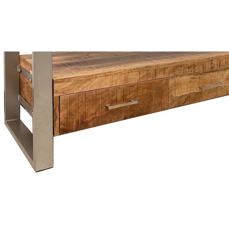 Handmade Industrial Reclaimed Wood 3 Drawer TV Stand for TVs up to 70&#34; Brown - Timbergirl, 5 of 6