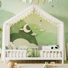 Okak Twin/Full Kids Floor House Bed Frame with Roof Design & Canopy,Modern Montessori Platform Bed,No Box Spring Needed - 2 of 4
