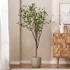 Sapphtopaz Artificial Tree Faux Plants Artificial Milan Leaf Bonsai Indoor with Natural Wood Trunk, Room Decor for Home, Foyer - 2 of 4