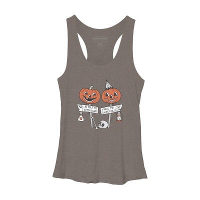 Women's Design By Humans Halloween Pathways By runcatrun Racerback Tank Top