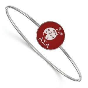Black Bow Jewelry Sterling Silver Alpha Sigma Alpha Greek Life Bangle Bracelet 6 Inch - 1 of 3