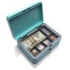 Honeywell Mobile Cash Box 816112TL Teal Blue: Steel Key Lock Safe with Removable Tray, Portable Security Lockbox - 3 of 4