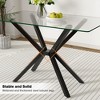 Dolonm Modern 47.24" Tempered Glass Dining Table w/Black/Gold/Silver Metal Legs,Easy Clean & Assemble for Kitchen/Dining Room - 4 of 4